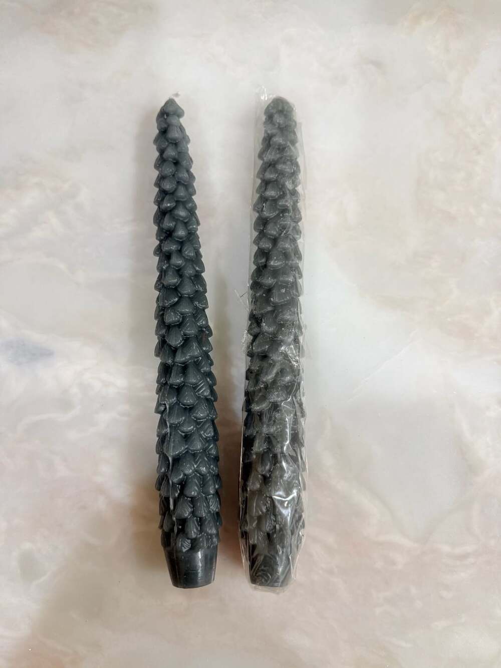 Vintage Christmas Pine Cone Trees Set of 2 Candles